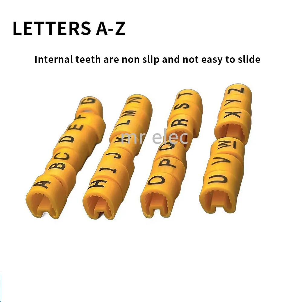 650pcs/Lot A-Z EC-0 EC-1 EC-2 EC-3  4mm2  Twenty-six   English Letter Flexible Print Sleeve Tube Label Network Wire Cable Marker