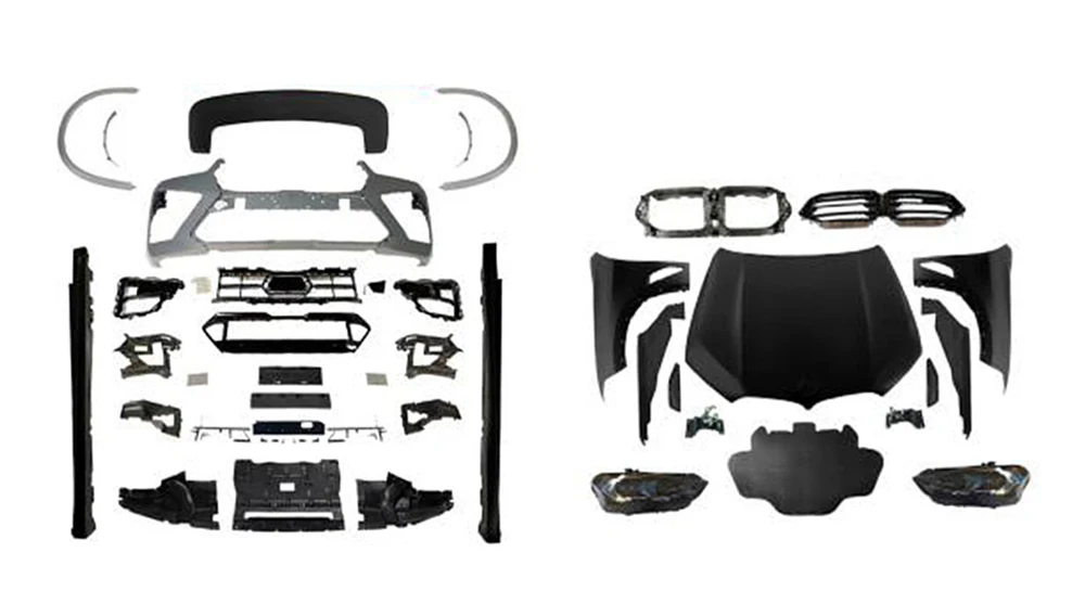 

For 2014-2018 F15 Bodykit for G05 LCI X5M F95 2023-2024 New Condition PP Body Parts Facelift Replacement Front Hood & Side Skirt