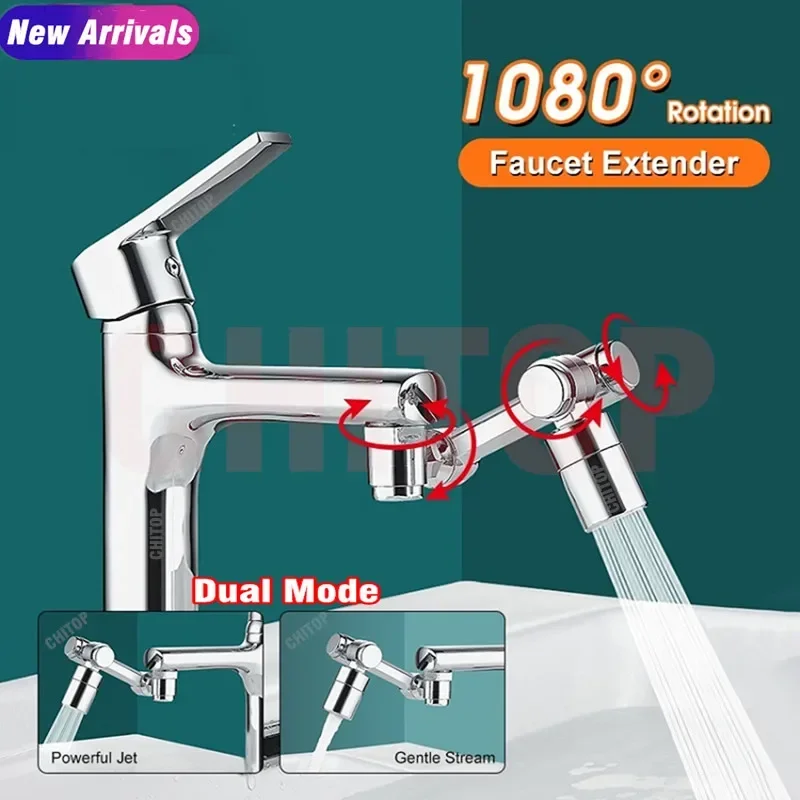 Telescopic Mechanical Arm Universal Faucet Extender Splash-proof Artifact Lengthened Water Nozzle Swivel Joint Multi-function