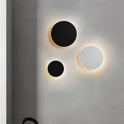 Round Wall Light Sensor Simple Bedroom Bedside Btaircase Corridor Porch Aisle Lamp Touch Dimming Lamps LED Human body induction