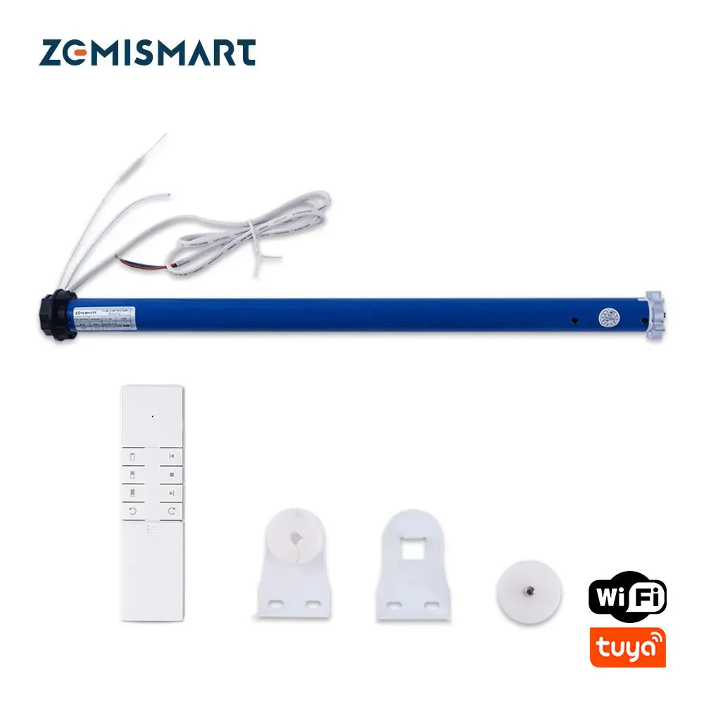 Zemismart 2N Roller Shade Blinds Motor Tuya WiFi Smart Electric Curtain Motor for 38mm Tube Alexa Google Home Voice Control