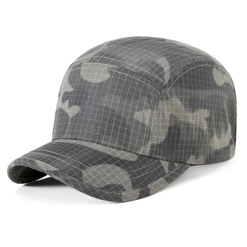 Sommerliche, leichte Baseballkappe mit Karomuster und Tarnmuster für Damen und Herren, ideal für Outdoor-Sportarten und als Sonnenschutz, Sport-Sonnenhut. – Detail 5