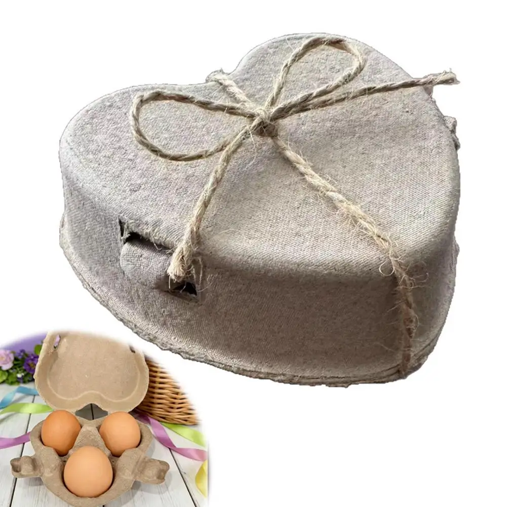 

Подарочный набор в форме сердца для 3 яиц, формованный лоток из целлюлозы, экологичный, устойчивый, для Пасхи и свадеб, декоративный держатель