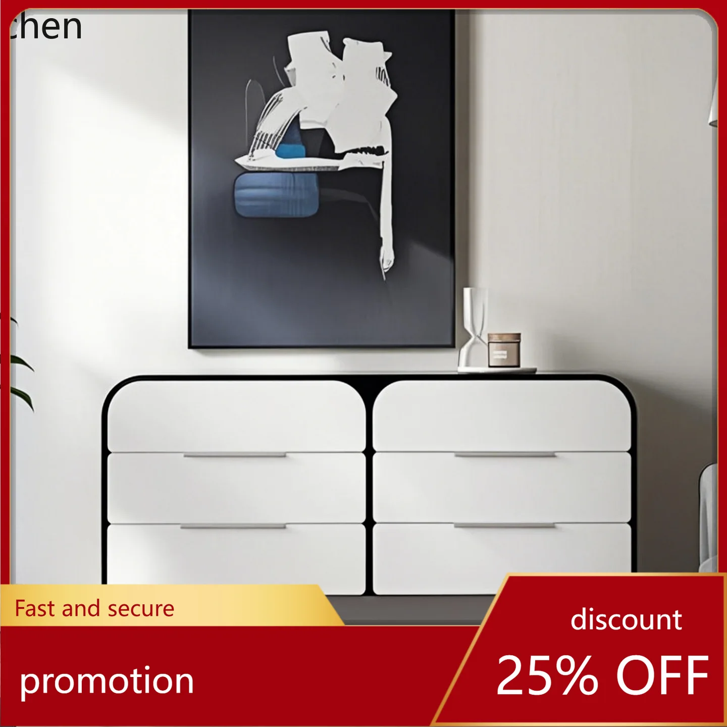 

ZML Bedside Cabinet Solid Wood Bedroom Chest of Drawers Modern Minimalist Storage Locker