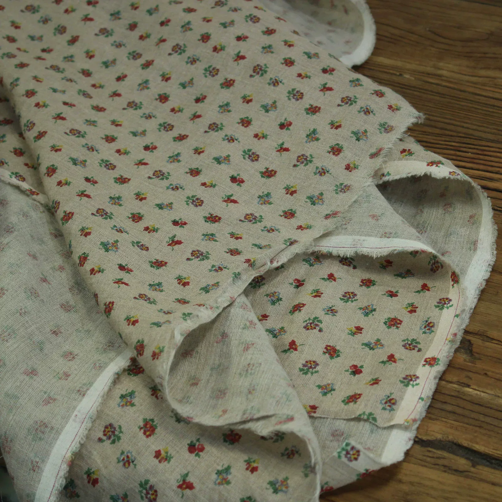 

1yard Small flower print patchwork one-piece dress cheongsam shirt sewing fabric pure flax fabrics for clothing