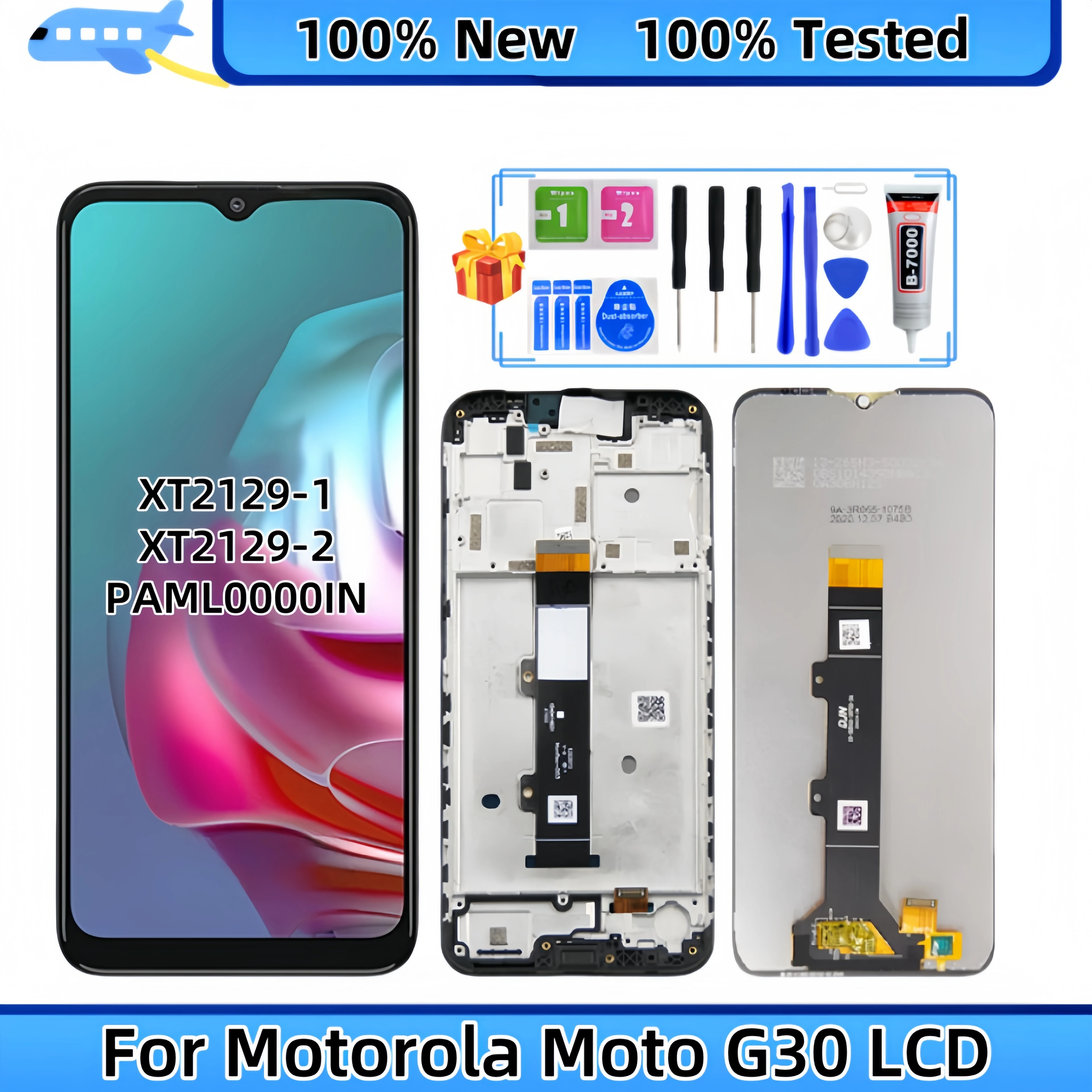 For Motorola Moto G30 XT2129-1 XT2129-2 PAML0000IN LCD Display Touch Screen Digitizer Assembly Replacement