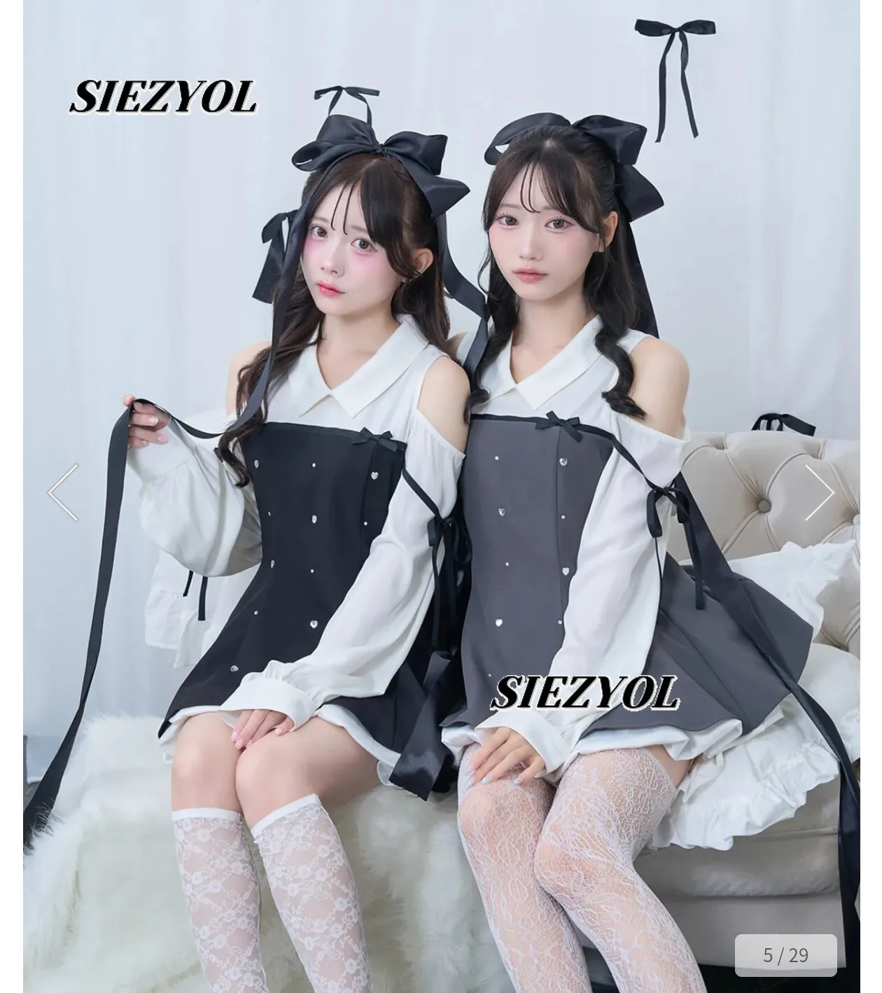 Japanese Sweet Cute Girls Off-the-shoulder Short Top Dress Autumn New Splicing Lapel Bow Strap Long-sleeved Mini Dress