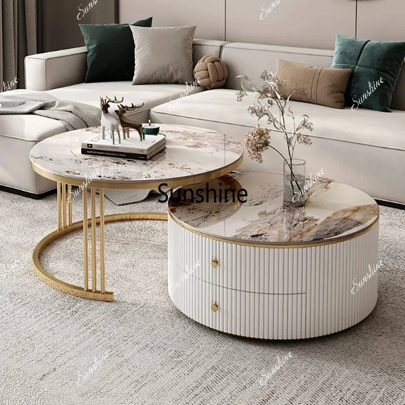 

Storage Coffee Tables Modern Aesthetic Minimalist Unique Coffee Tables Glam Round Stolik Kawowy Living Room Furniture