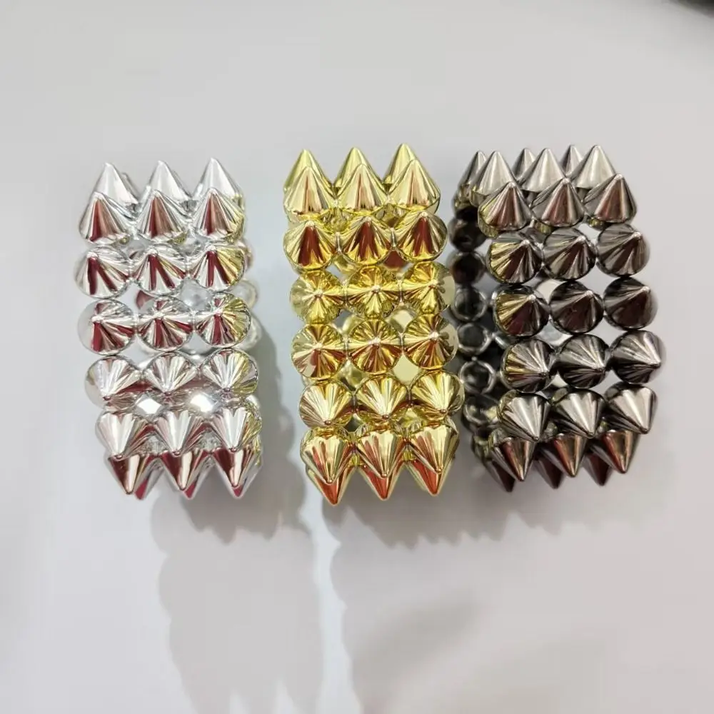 Triple Layer Stud Spiked Y2K Punk Bracelet Cool Goth Accessories Chunky Bracelet Wide Band Jewelry Bracelet Y2K Accessories