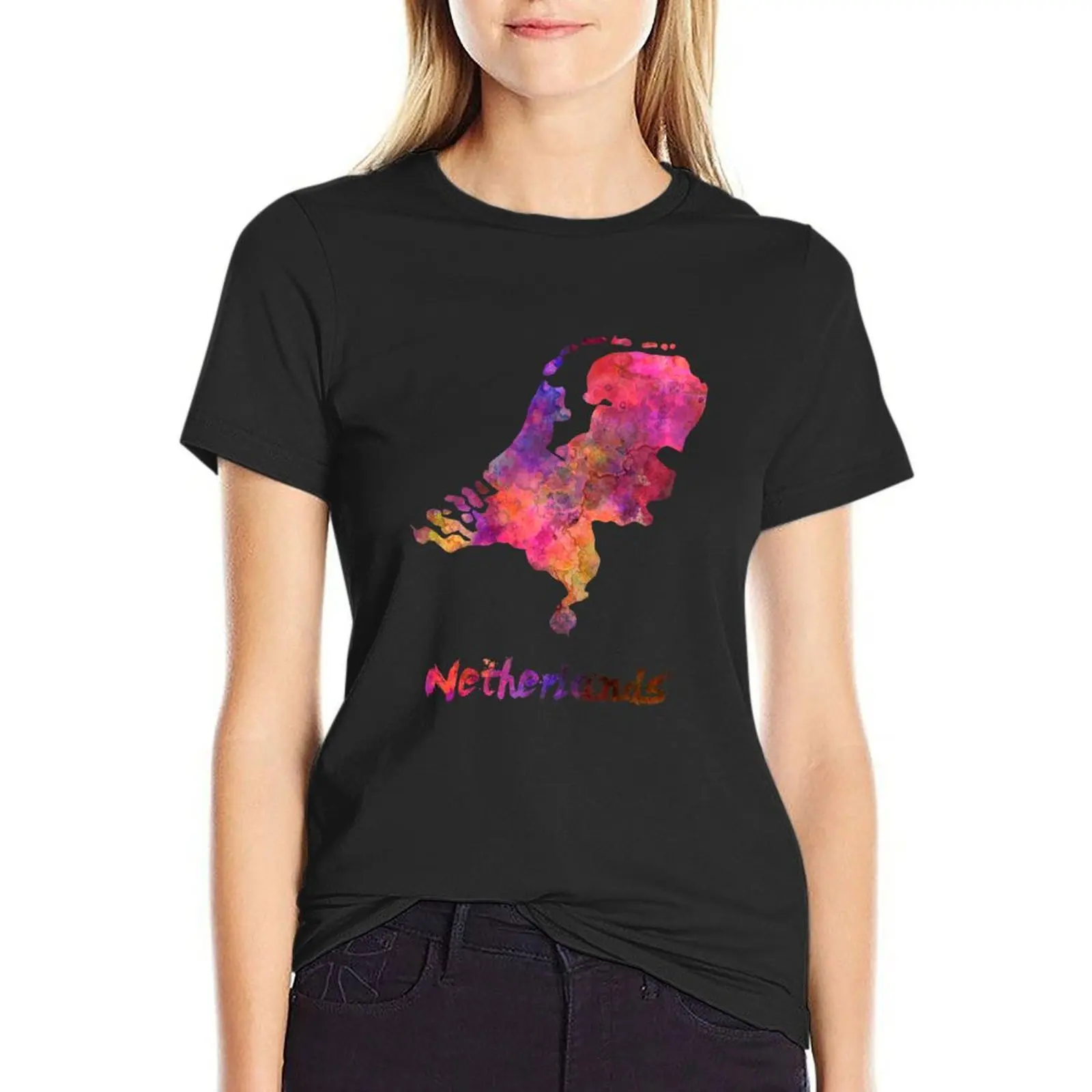 

Netherlands in watercolor T-Shirt cute clothes summer top tees t-shirt dress for Women graphic