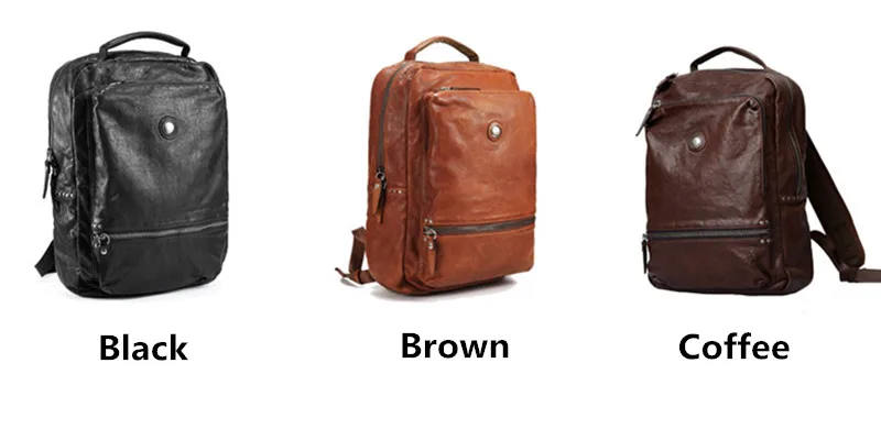 Casual High Quality Genuine Leather Men's Women's Backpack Designer Soft Real Cowhide Luxury Teens Travel Black Laptop Bagpack