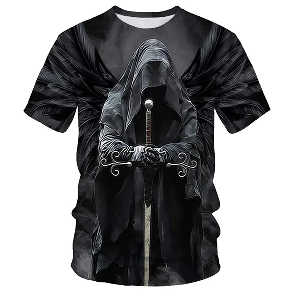 Skull 3D T-shirt for Men Fashion Hip Hop O-Neck Short Sleeve Shirt Harajuku Men\'s T-shirt Oversized T-shirt Men\'s Clothing