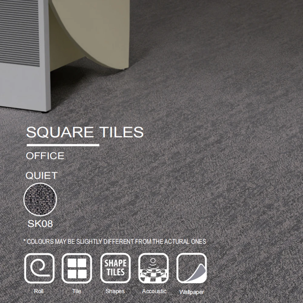 Anti-Static Slip-Resistant Fireproof Woven Vinyl Carpet - Waterproof Stain-Resistant Antimicrobial for Public Areas