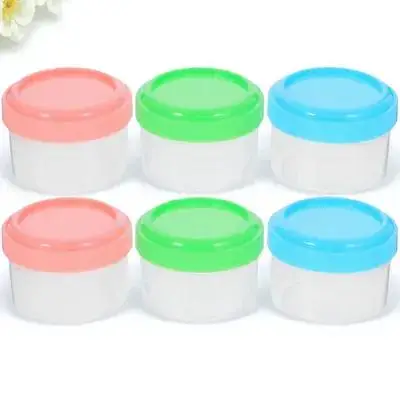 

6pcs Transparent Sauce Cups With Lids Reusable Condiment Containers Mini Storage Boxes For Seasonings Outdoor Picnic Camping