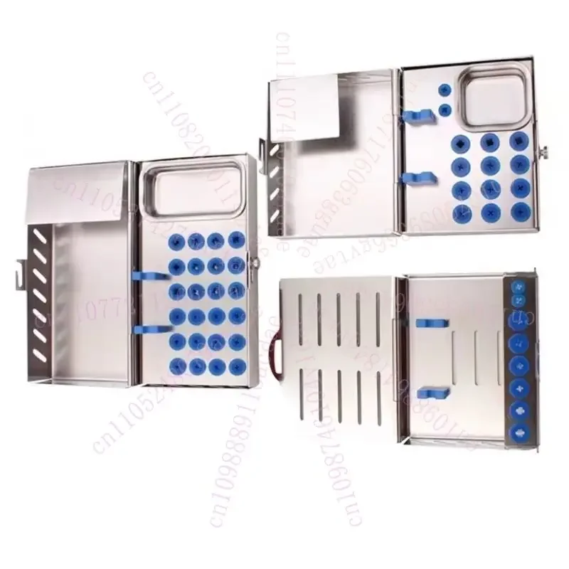 Stainless Steel Dental Implant Tool Box Sterilizable Denture Instrument Storage Case for Dentistry