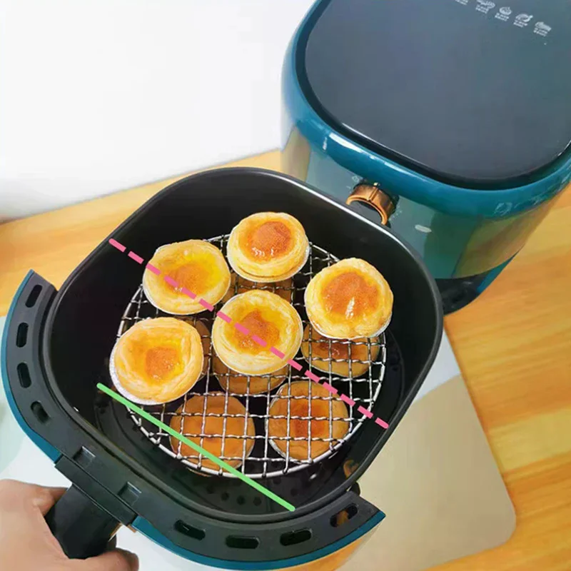 For Home Kitchen Oven Steamer Cooker Round Air Fryer Rack With Legs Stackable Grid Grilling Rack Stainless Steel Anti-corrosion