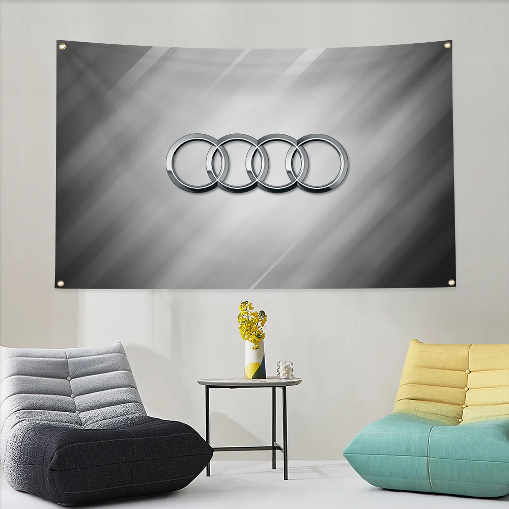 Rastar Co-Brand AUDI Decorative Flags for Rooms Flag Outdoor Decorations Tapestry Banners Wall Decoration Home Decor Items Garag