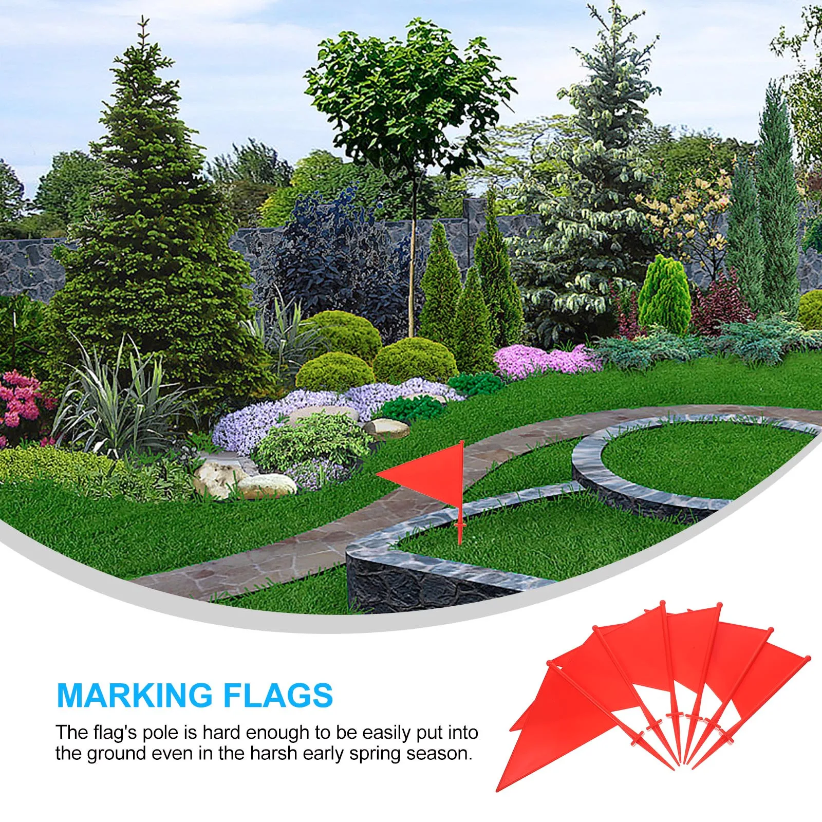 

6Pcs Marking Flags Durable ABS Plastic Poles Triangular Lawn Irrigation Sprinkler Yard Garden Marker Flags Garden Supplies