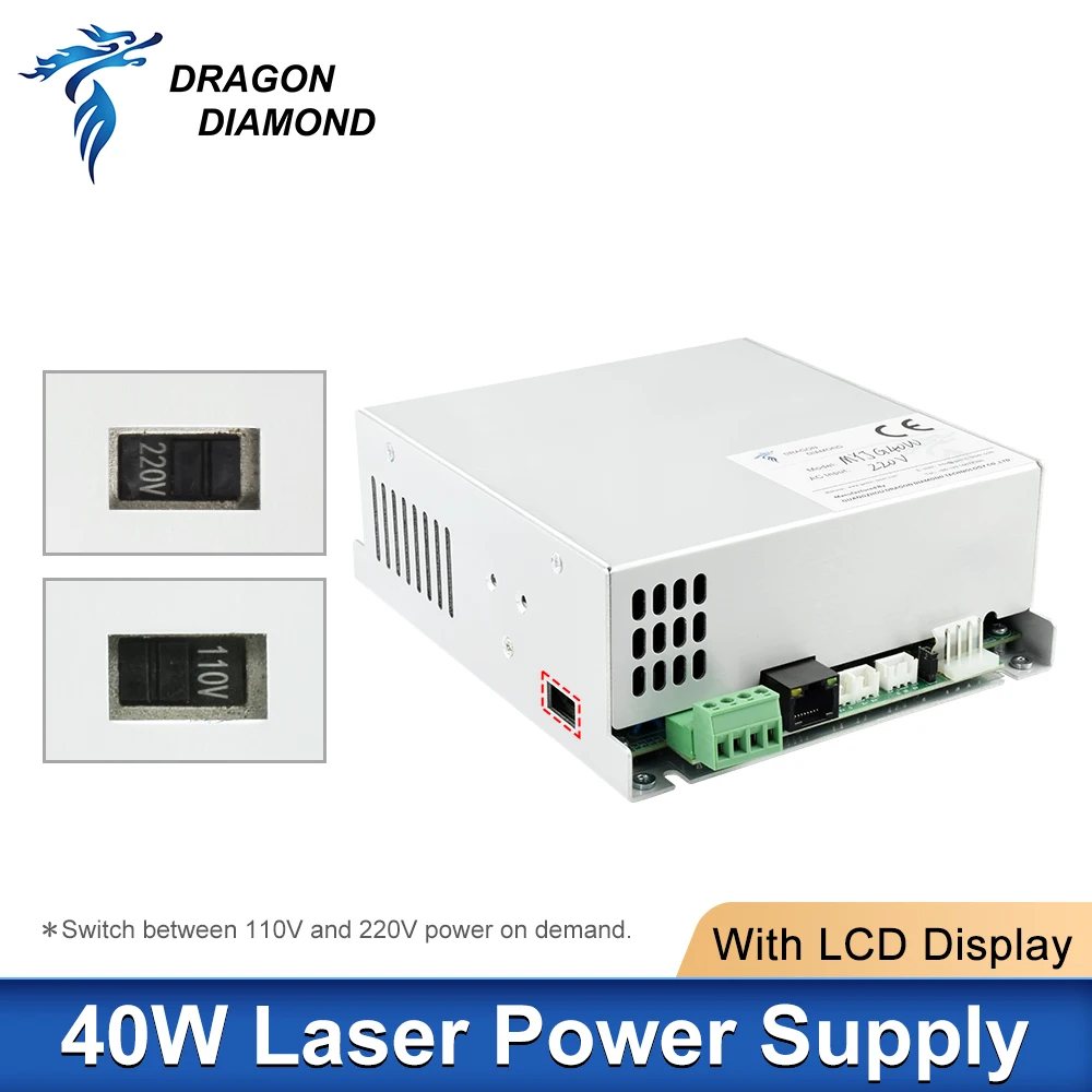 Dragon Diamond Power Supply MYJG 40W CO2 Laser Power Source With LCD Display for CO2 Laser Engraving Cutting Machine