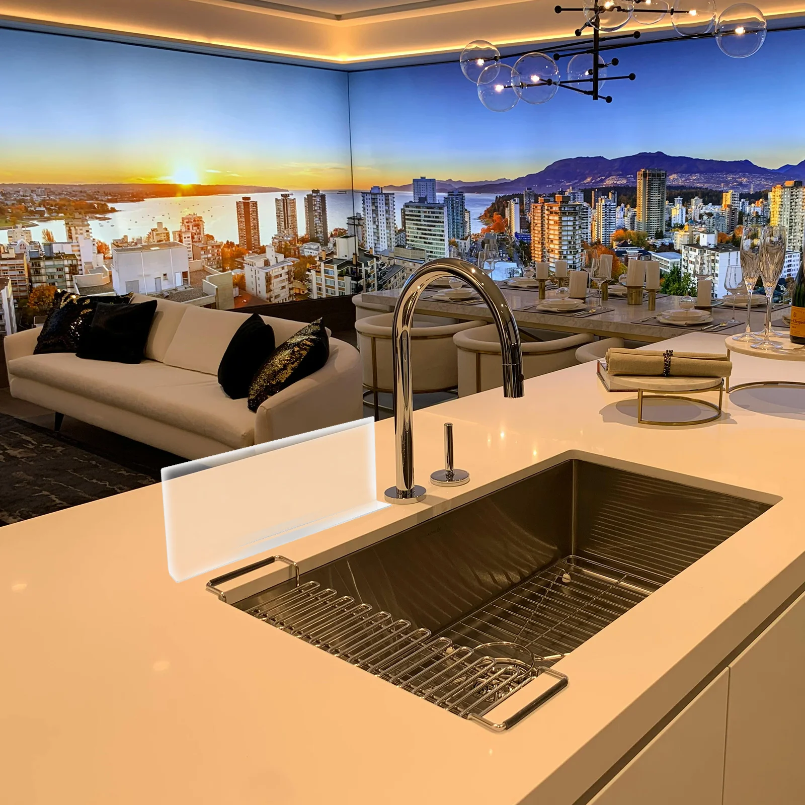 

4Pcs Bathroom Splash Guard Clear Tub Water Guard Oil Resistant Flexible for Sink Bathtub Toilet Spatter Protector