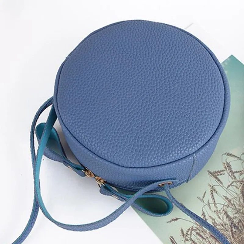 2023 New Fashion Women Bag Simple Circular Messenger Bag Female Mini Round Handbag PU Leather Ladies Crossbody Bag Bolsas