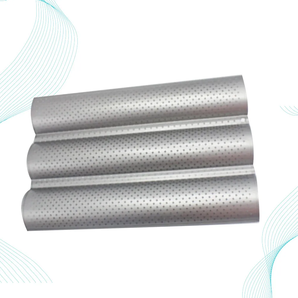 3-Slot Baguette Baking Mould Premium Material French Bread Tray Wave Pattern for Home Or Professional Bakery Baking Tray