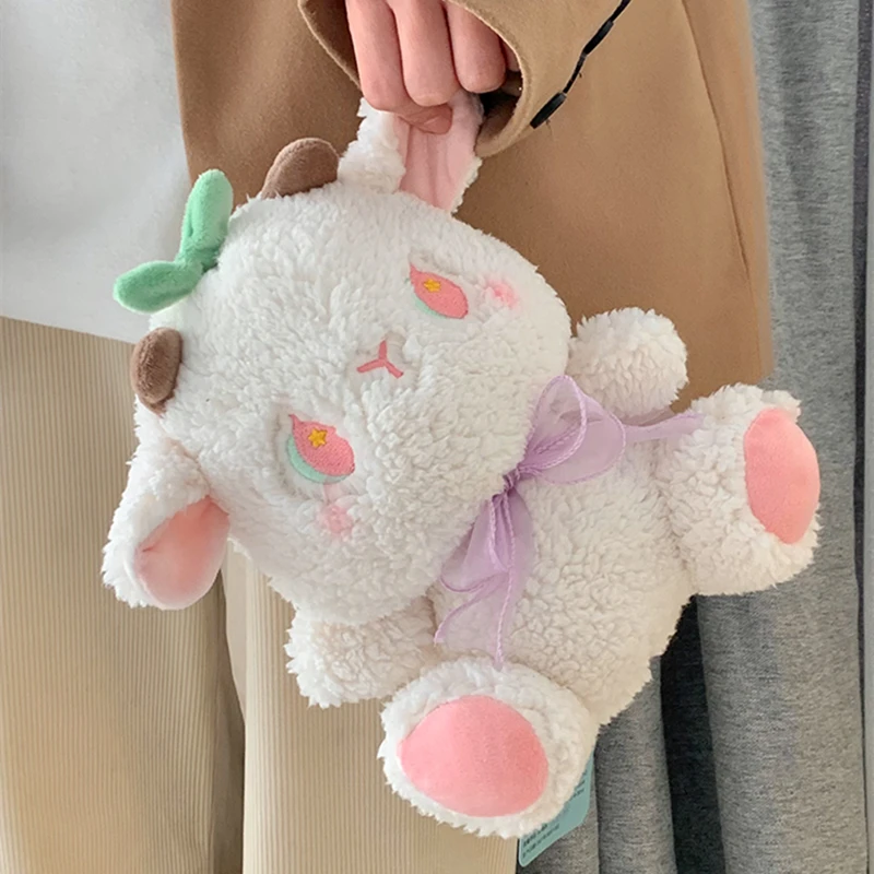 

Cute Lamb Doll Japanese Style Animal Stuffed Toy for Children Sitting Sheep Plushies Throw Pillow Soft Furry Lovely Gifts