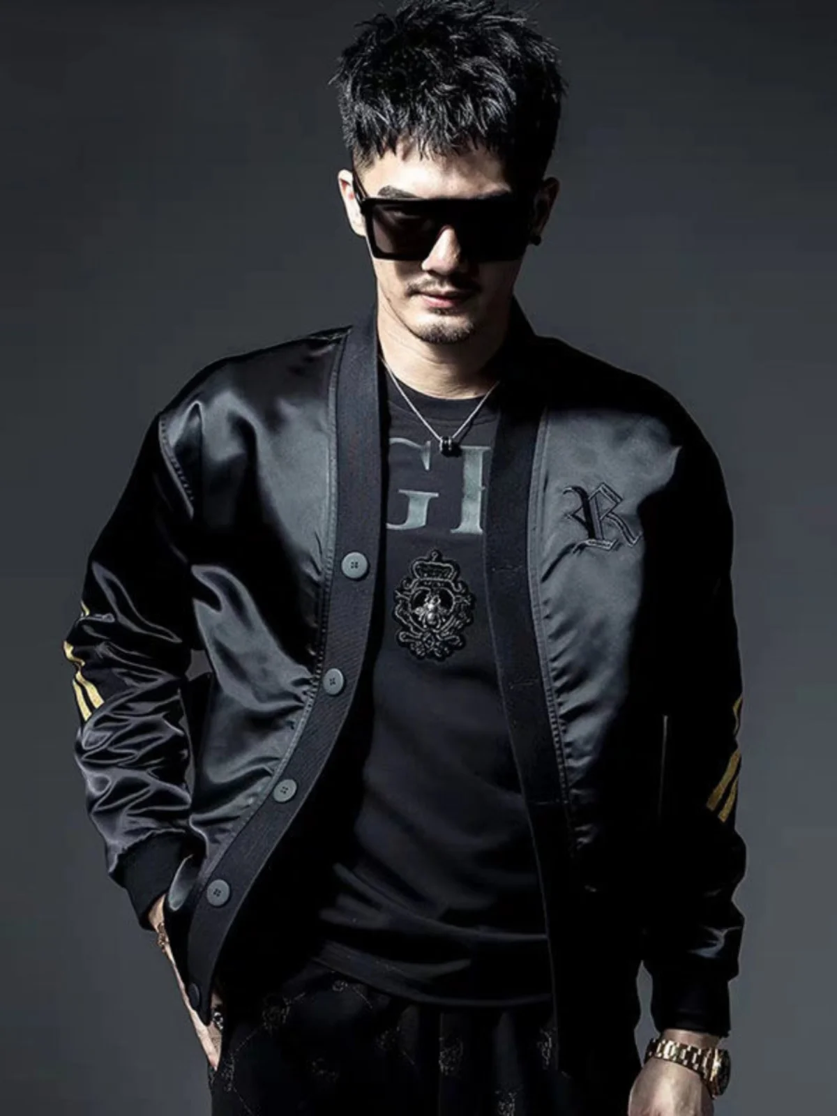 

IT INS Trendy Men's Open Cardigan Jaet Sle Versatile Korean Brand Spring Autumn New Faionable irt Quali Streetwear