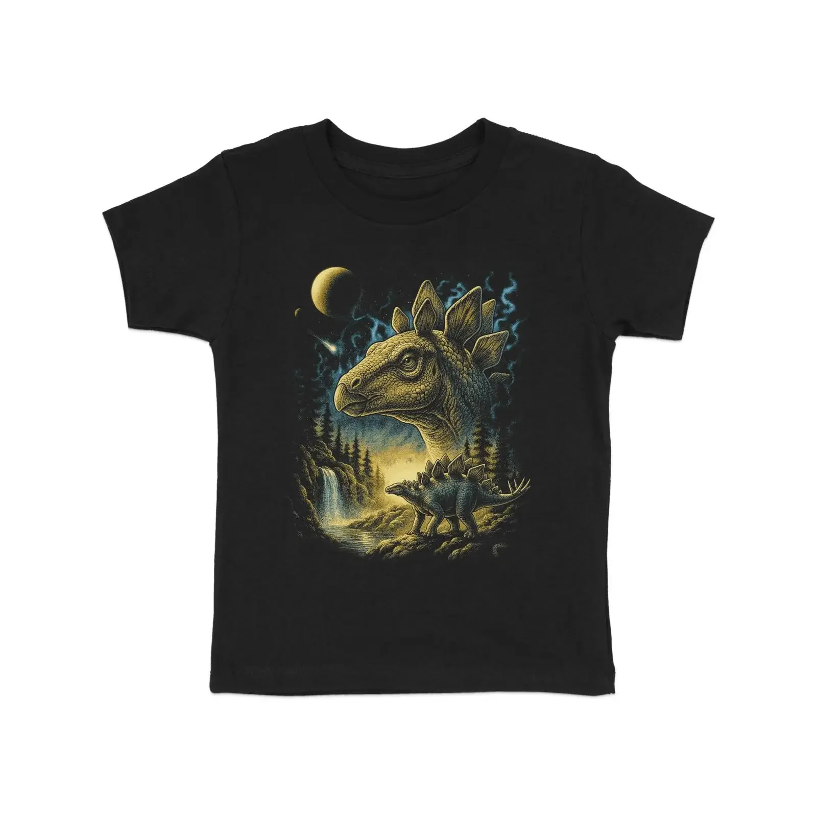 Stegosaurus Dinosaur Youth T Shirt Ancient Prehistoric Kids' Onesie Toddler SweaT vintage Washed Top For Everyday Wear Unisex