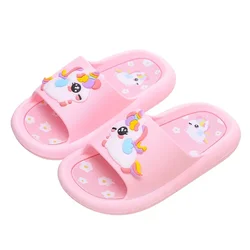 Summer Cartoon Children's Slippers Girl Unicorn Slipper Kids Cute Indoor Home Bathroom Shoes Boy Dinosaur Flip Flops Einhorn