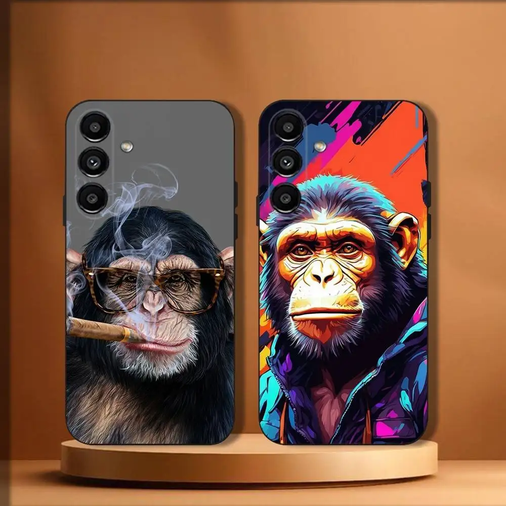 

Monkey Gorillas Phone Case For Samsung Galaxy A20,A21s,A22,A31,A32,A52,A53,A72,73,A80 Soft Black Cover