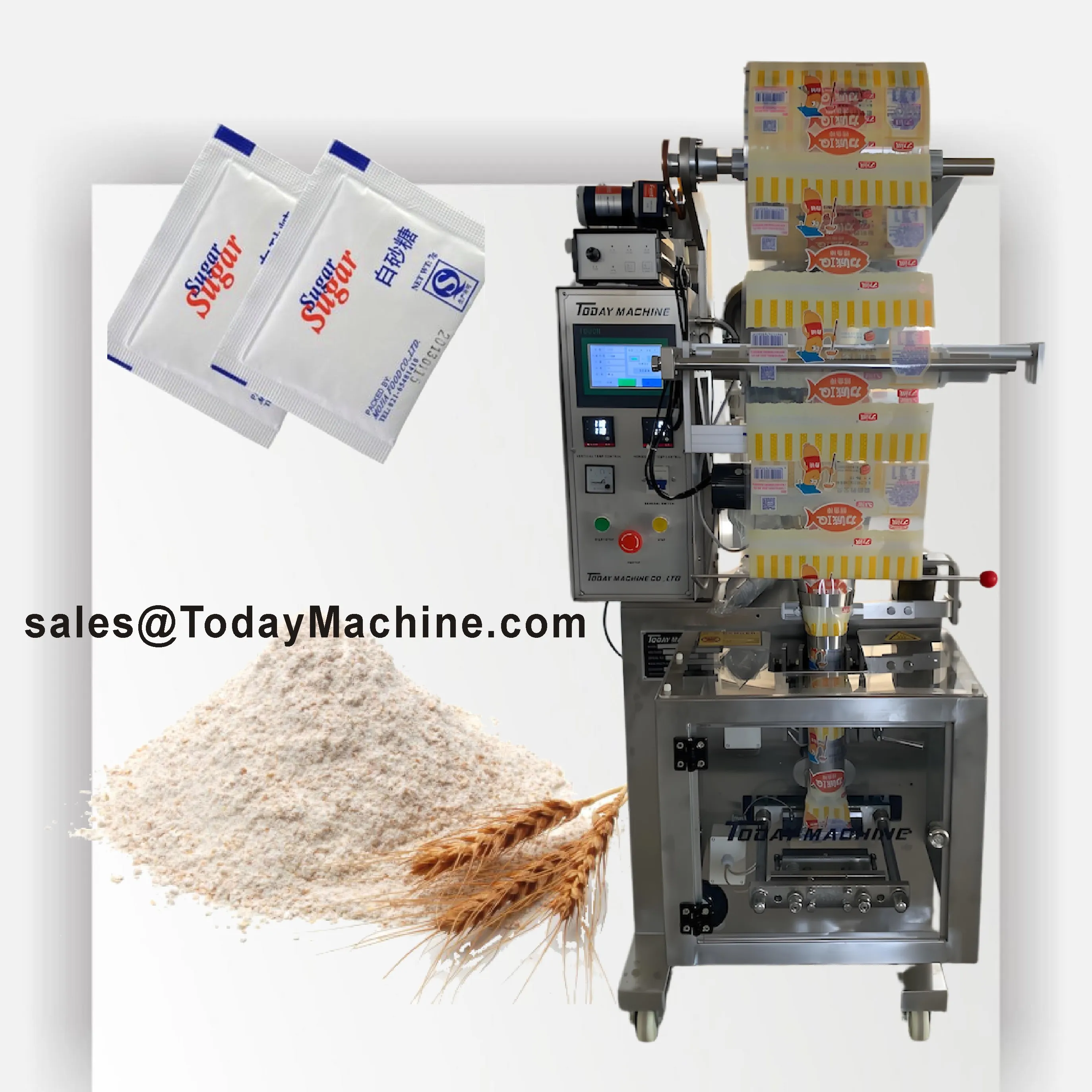 Milk Packaging Vffs Chilli Washing Salt Filling Bag For Powder Spicy Beans Automatic Spice Sachet Powder Doypack Packing Machine