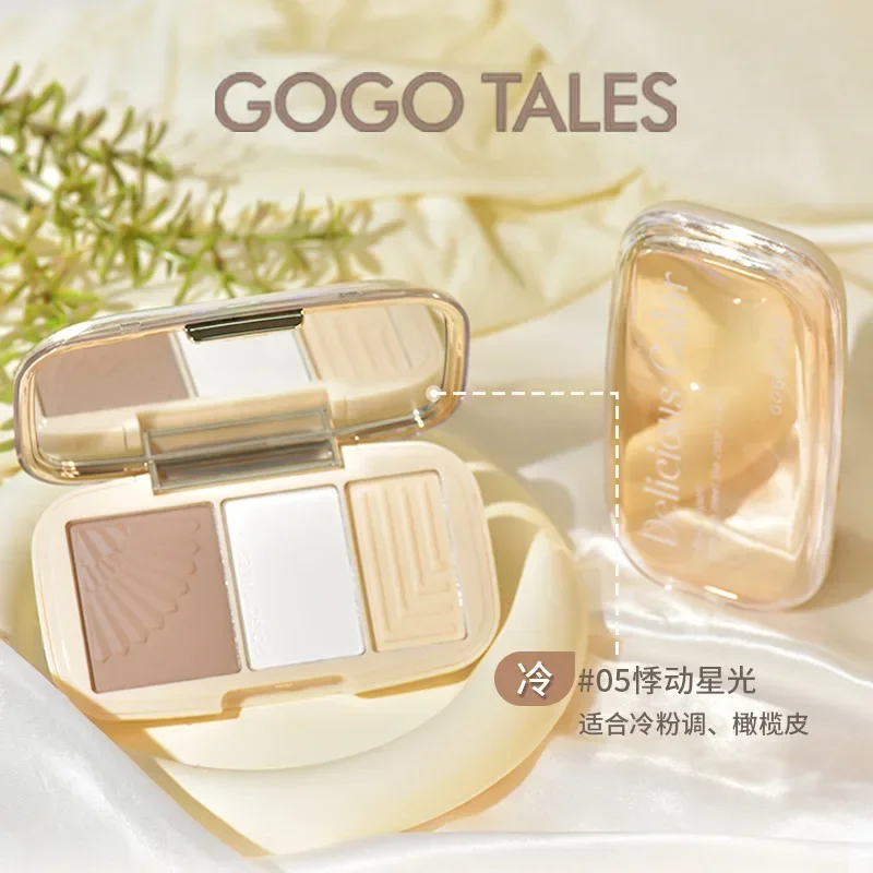 

Gogotales Tri Color Light＆Shadow Powder Soft Focus Contour Palette Create Exquisite Facial Contours Rare Beauty Makeup Cosmetics