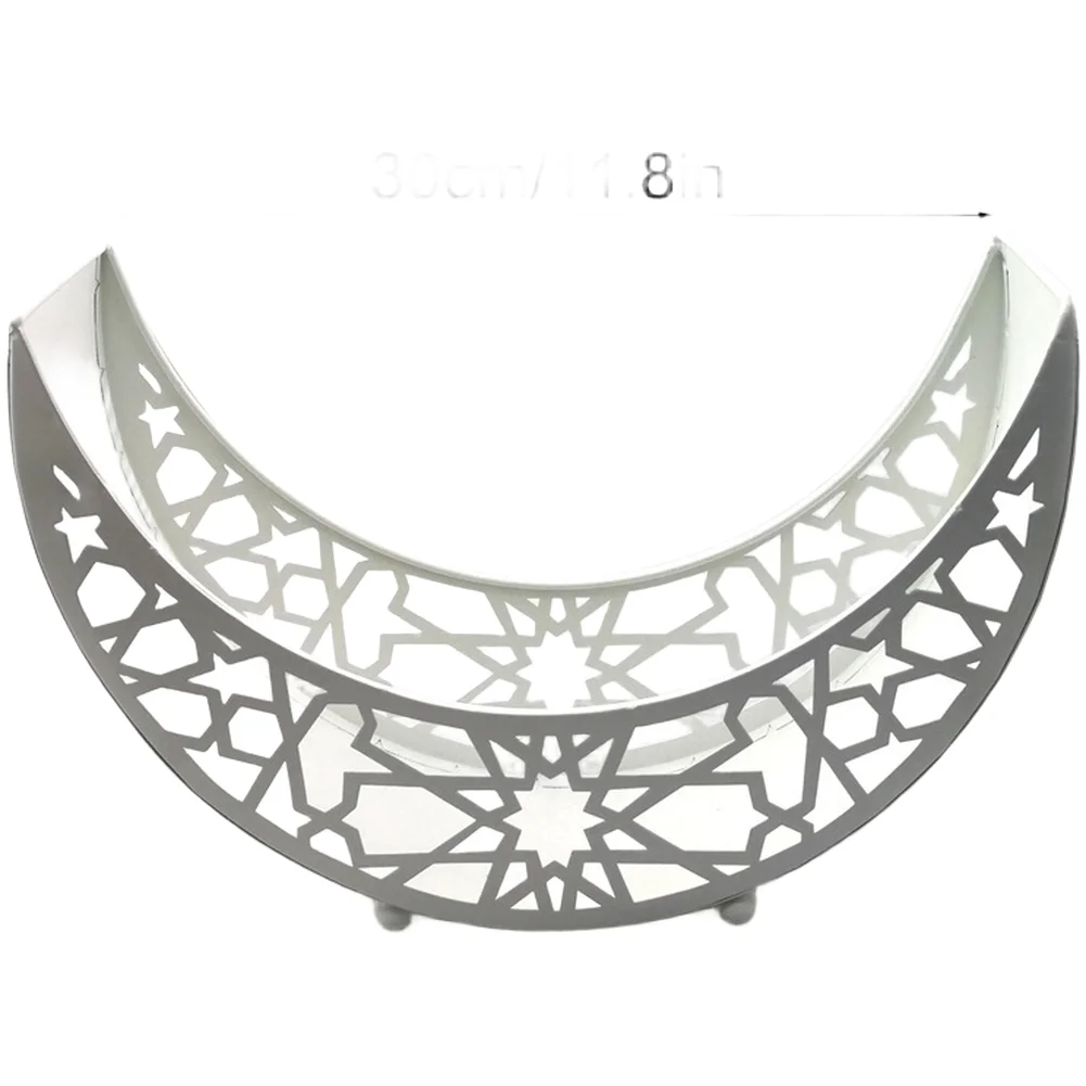 Fruit Display Moon Star Tray Indoor Outdoor Use Celestial Pattern Iron Construction Multipurpose Use Three-piece Set