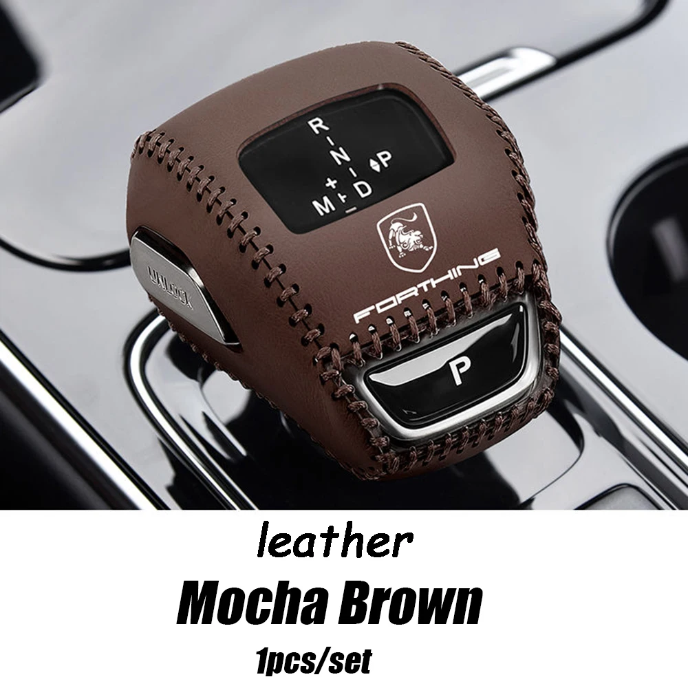 For DMF FORTHING T5 EVO 2021 2022 Leather Car gear shift lever knob handle Cover Trim Sticker Accessories Decoration