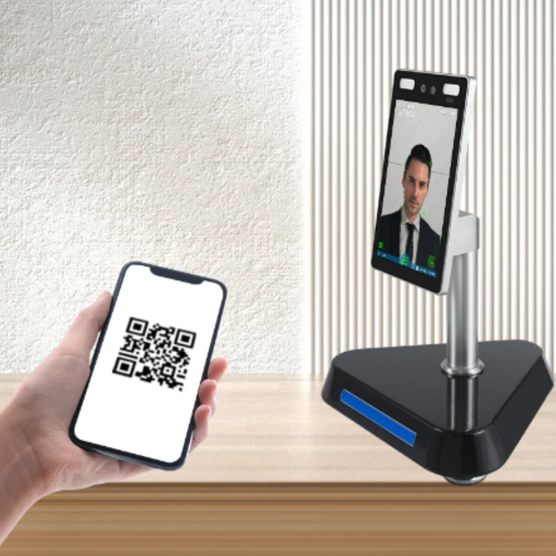 8 인치 RFID 얼굴 인식 액세스 제어 동적 감지 도어 잠금, 시간 출석 기계 무료 소프트웨어 tcp/ip
