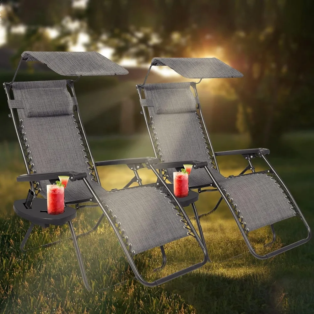 

Set of 2 Heavy Duty Textoline Zero Gravity Chairs Garden Outdoor Patio Sun Loungers Folding Reclining Chairs, Customized