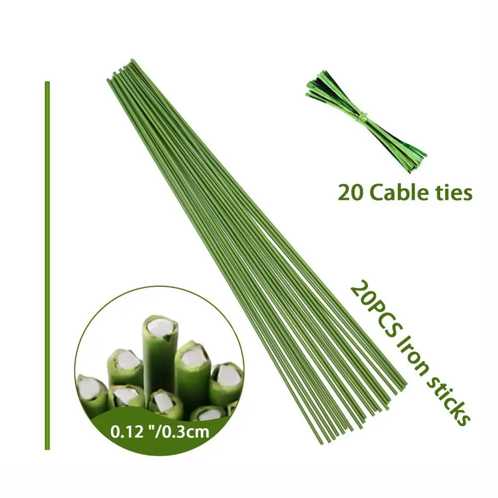 20Pcs Single Stem Plant Sticks Bendable Indoor Outdoor Plants Plant Stakes Garden Potted Plants Flowers Plant Support Stakes