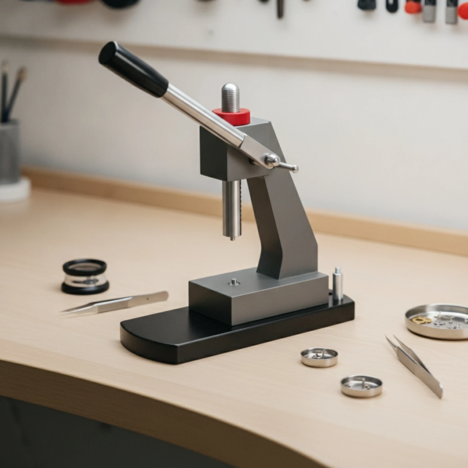 Watch Case Press with Lever Handle Manual Watch Case Press Tool Precision Stable for Watchmakers, Workshop