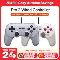 8BitDo Pro 2 Wired Gamepad for Nintendo Switch PC Gamepad RetroPie Raspberry Pi Ultimate Software Adjustable Hair Triggers