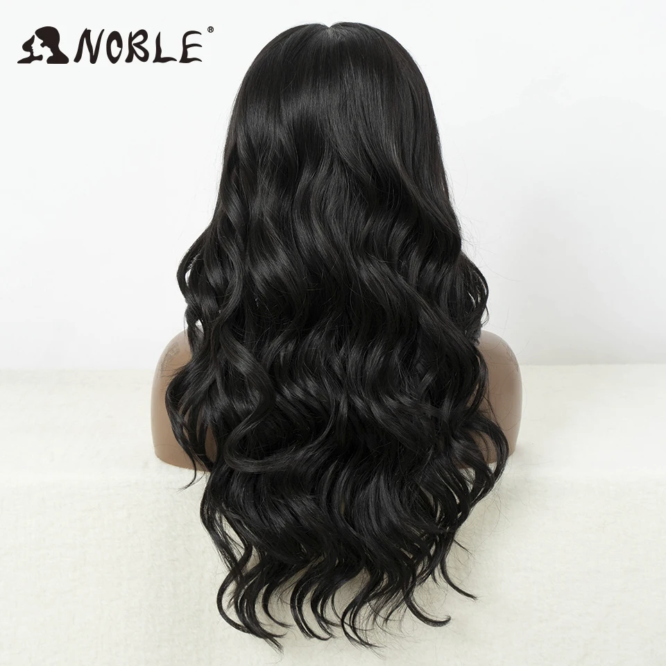 Noble-peluca frontal de encaje sintético para mujer, postizo largo y ondulado de 26 pulgadas, 13x7, 30 pulgadas, color rubio