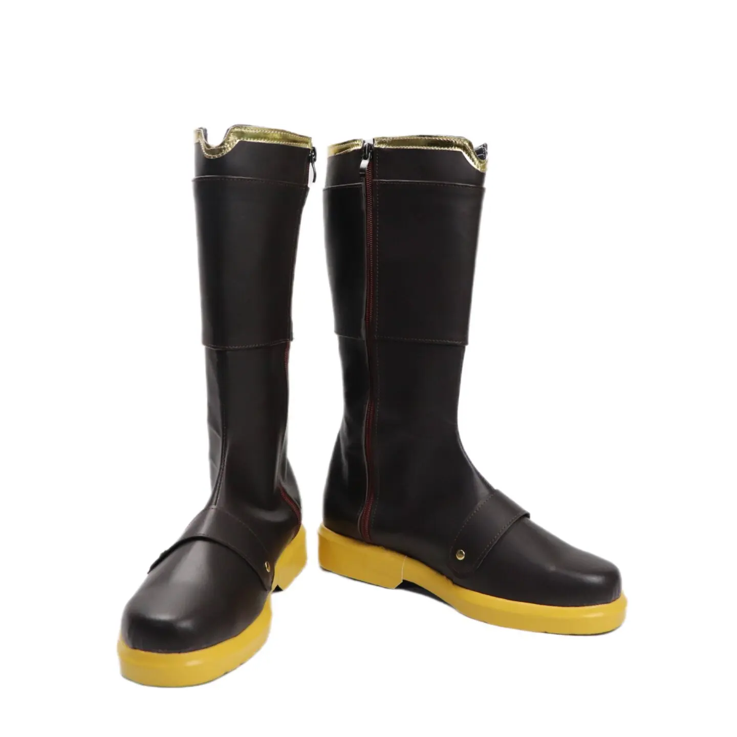 Anime Identity V Norton Campbell‌ Cosplay Shoes Black Medium-Long PU Leather Boots For Halloween Carnival