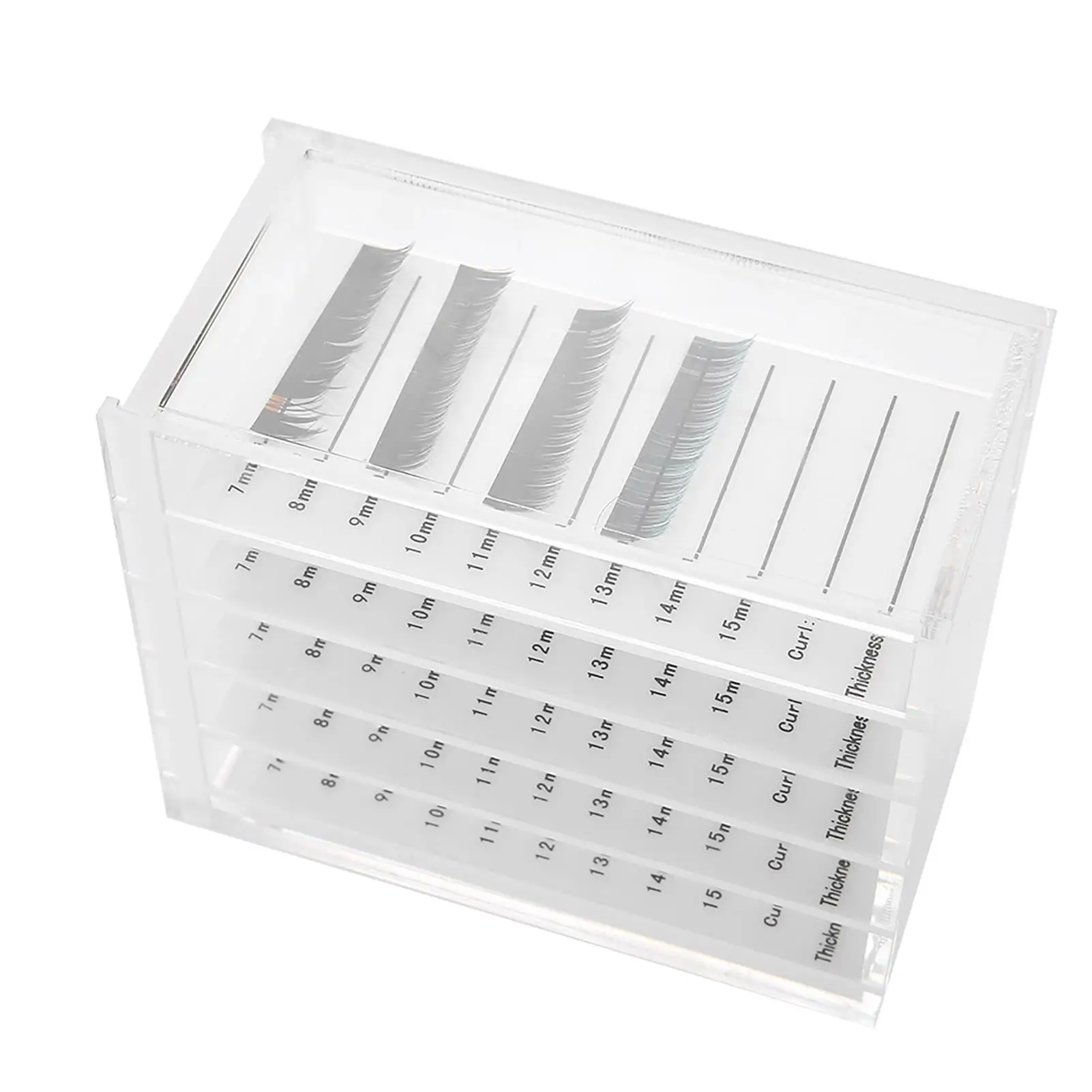 5-Layer Eyelash Extension Storage Box - Transparent Makeup Organizer for False Lashes & Cosmetic Accessories