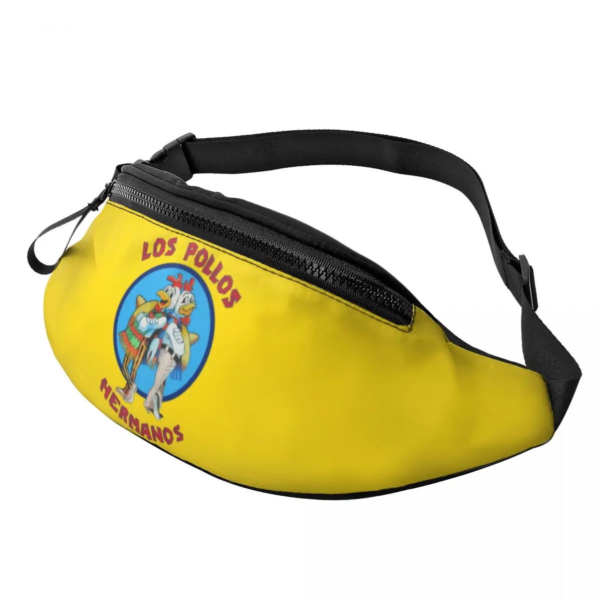 Distressed Breaking Bad Fanny Pack Men Women Fashion Los Pollos Hermanos Crossbody Waist Bag for Traveling Phone Money Pouch