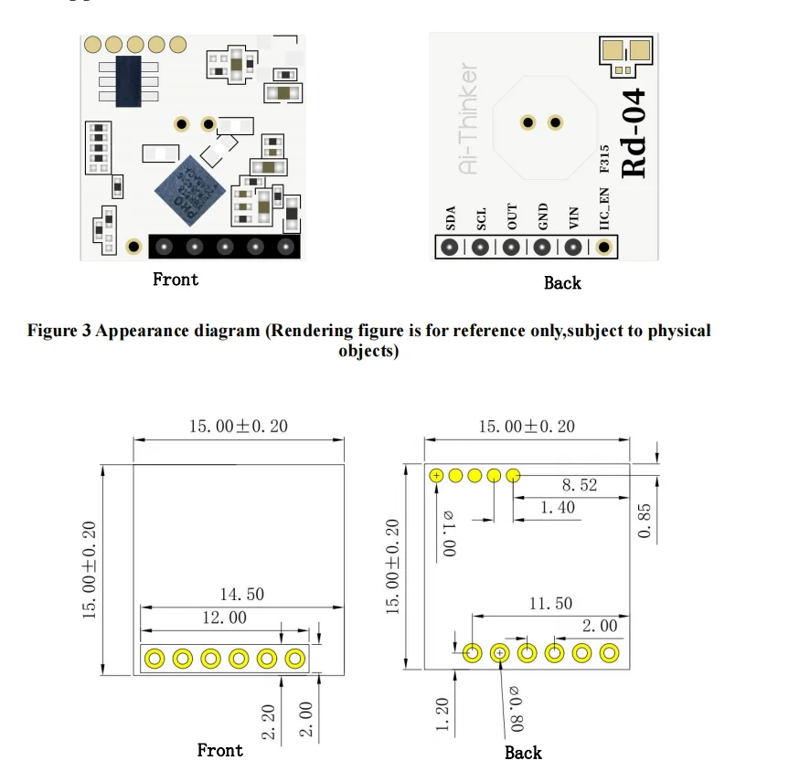 10G radar module human fretting and motion sensing low power module Rd-04