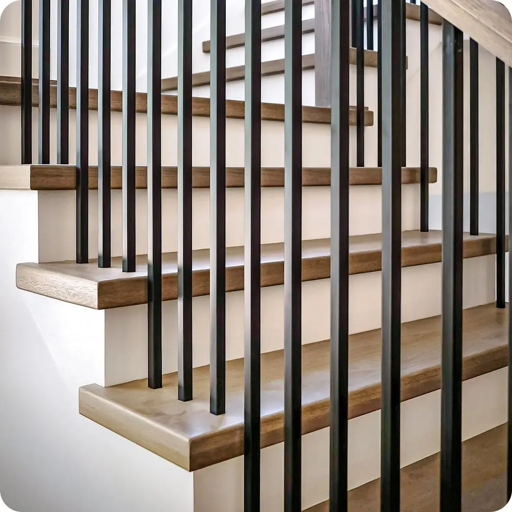 Conjunto de 12 balaústres de deck de ferro, 44 polegadas de altura, design simples