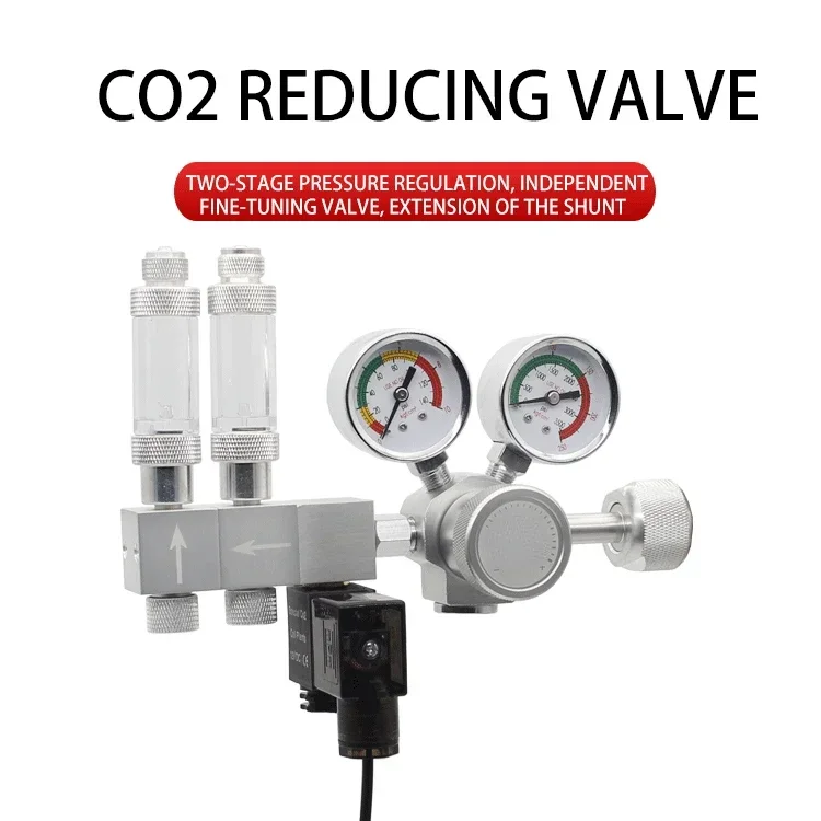 Co2 Big Double Watch Regulator Valve Magnetic Solenoid Check Aquarium Bubble Counter Fish Tank Tool Pressure