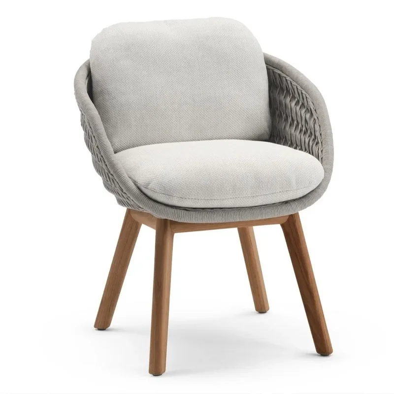 

Outdoor rattan table and chair balcony coffee table combination leisure sofa open-air courtyard garden creative solid wood teak