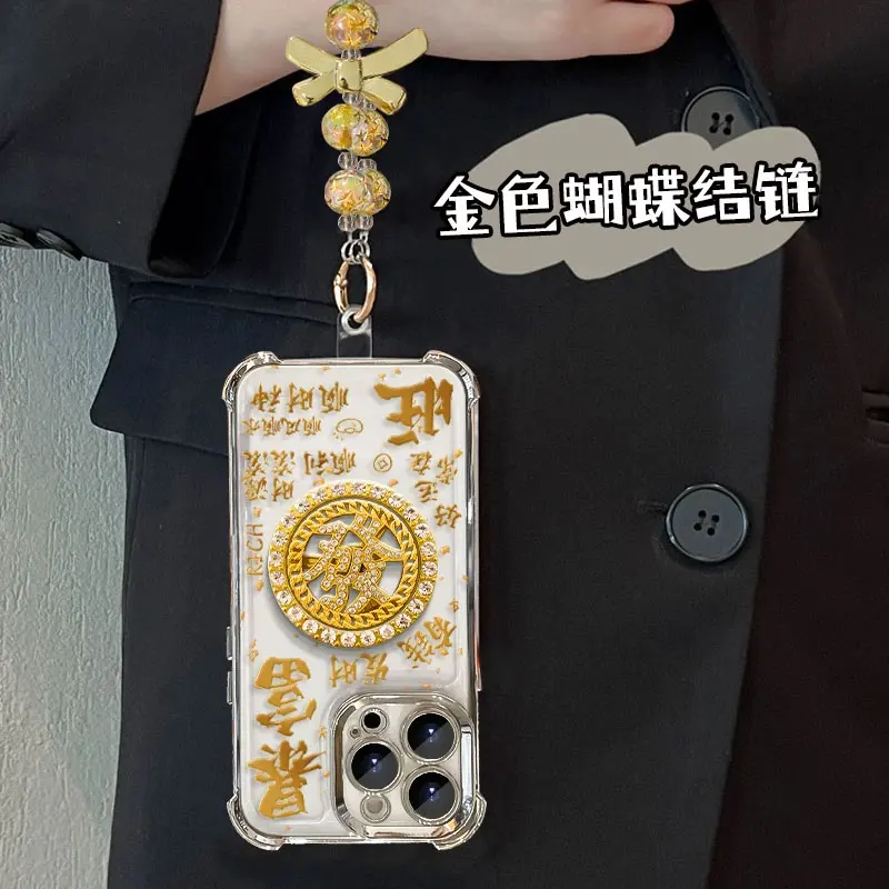 

Бриллиант «Багатство и процветание» с кронштейном, браслет с кристаллами, чехол для телефона для iPone 17, Promax 16 Pro 15 Plus 14 13 12 11