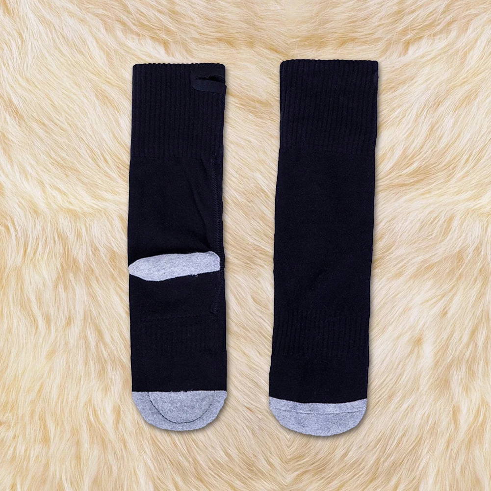 전기 가열 양말 내장형 가열 패널이 있는 배터리 가열 양말 스키 양말 캠핑 하이킹을 위한 편안한 발 워머